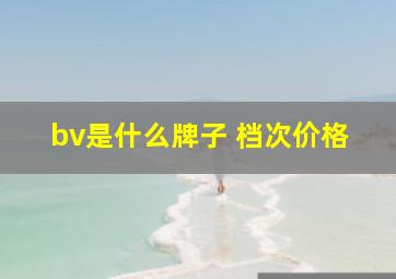 bv是什么牌子 档次价格